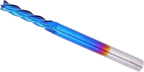 4 مطحنة نهاية فلوت، قاطعة طحن بمقبض مستقيم باستخدام الحاسب الآلي، طلاء من الفولاذ التنغستن النانو بلو، مناسبة لمعالجة الطائرات والخطوات والأخاديد وتشكيل الأسطح وقطع قطع العمل in Kuwait