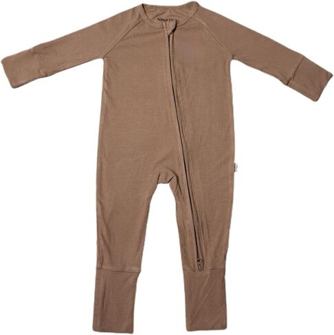 Ribbed Bamboo Baby Romper, Ribbed Bamboo Baby Pajamas and Lounge Wear–Gender Neutral Essentials, Newborn, Jet Black in Kuwait