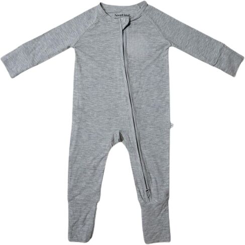 Ribbed Bamboo Baby Romper, Ribbed Bamboo Baby Pajamas and Lounge Wear–Gender Neutral Essentials, Newborn, Jet Black in Kuwait