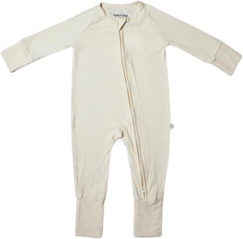 Ribbed Bamboo Baby Romper, Ribbed Bamboo Baby Pajamas and Lounge Wear–Gender Neutral Essentials, Newborn, Jet Black in Kuwait