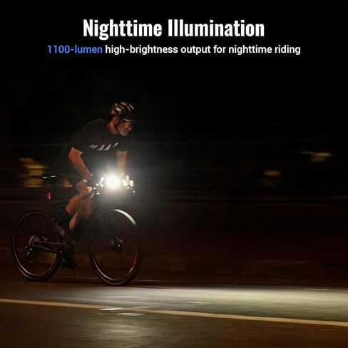 مصباح أمامي للدراجة RAVEMEN FR1100 SE متوافق مع أجهزة كمبيوتر Garmin/Wahoo/Bryton، ضوء أمامي للدراجة بزاوية واسعة 270 درجة للركوب الليلي والتحذير أثناء النهار، تشغيل وإيقاف تلقائي، حتى 46 ساعة، 6 أوضاع in Kuwait
