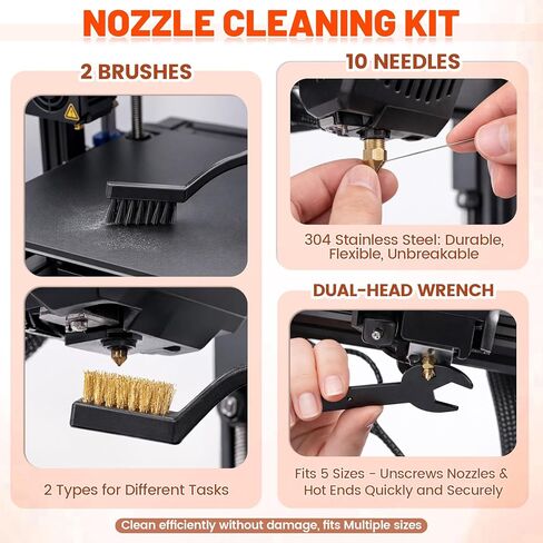 50pcs 3D Printer Tool Kit & Accessories – Nozzle Cleaning Tools, Scrapers, Files, Wire Cutter, Craft Knife, Tube Cutter, Wrench & Tweezers – Complete Starter Kit with Tool Bag for Cleaning & Finishing in Kuwait