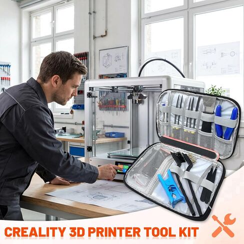 50pcs 3D Printer Tool Kit & Accessories – Nozzle Cleaning Tools, Scrapers, Files, Wire Cutter, Craft Knife, Tube Cutter, Wrench & Tweezers – Complete Starter Kit with Tool Bag for Cleaning & Finishing in Kuwait