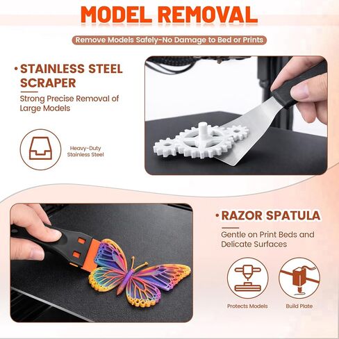 50pcs 3D Printer Tool Kit & Accessories – Nozzle Cleaning Tools, Scrapers, Files, Wire Cutter, Craft Knife, Tube Cutter, Wrench & Tweezers – Complete Starter Kit with Tool Bag for Cleaning & Finishing in Kuwait