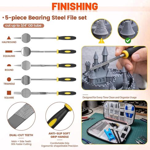 50pcs 3D Printer Tool Kit & Accessories – Nozzle Cleaning Tools, Scrapers, Files, Wire Cutter, Craft Knife, Tube Cutter, Wrench & Tweezers – Complete Starter Kit with Tool Bag for Cleaning & Finishing in Kuwait
