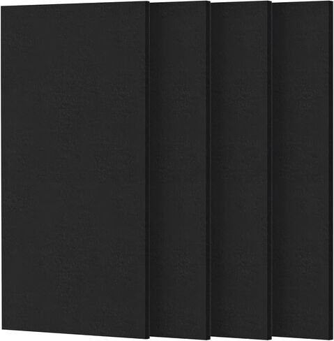 TONOR Large Acoustic Panels Self-Adhesive, 4PCS 44.1" x 21.7" Sound Absorbing Panel, Acoustic Wall Panels for Interior Wall Decor and Recording Studio Acoustical Treatments, Living Room, Office, Black in Saudi Arabia