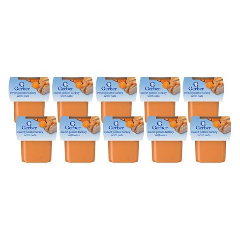 Gerber 2nd Foods Sacter عشاء الحزمة متنوعة ، دجاج التفاح ، تركيا البطاطا الحلوة ، ولحم البقر الخضار ، أحواض 4 أوقية (إجمالي 24 حوض) in Kuwait