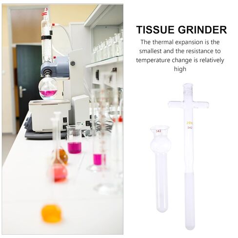 LIFKOME Glass Cell Tissue Homogenizer 20ml Borosilicate Glass High Temperature Resistant Lab Tissue Grinder with Pestle for Scientific Experiment and Teaching Equipment in Saudi Arabia