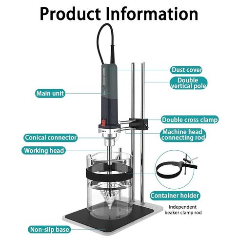Laboratory Digital High Shear Homogenizer High Speed homogenizer,Laboratory emulsifier Disperser, Detachable Working Heads with Double Upright Stand,for Food,Medicine,Cosmetics in Kuwait