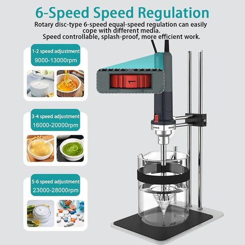 Laboratory Digital High Shear Homogenizer High Speed homogenizer,Laboratory emulsifier Disperser, Detachable Working Heads with Double Upright Stand,for Food,Medicine,Cosmetics in Kuwait