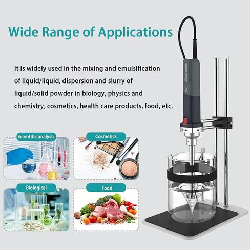 Laboratory Digital High Shear Homogenizer High Speed homogenizer,Laboratory emulsifier Disperser, Detachable Working Heads with Double Upright Stand,for Food,Medicine,Cosmetics in Kuwait