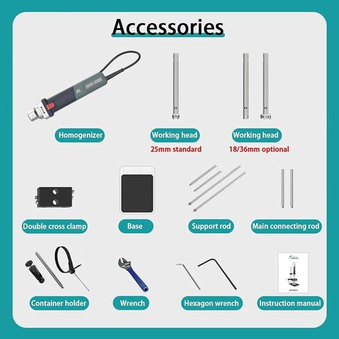 Laboratory Digital High Shear Homogenizer Laboratory homogenizer emulsifier, Cell Tissue with Double Upright Stand for homogenization,emulsification,Mixing in Kuwait