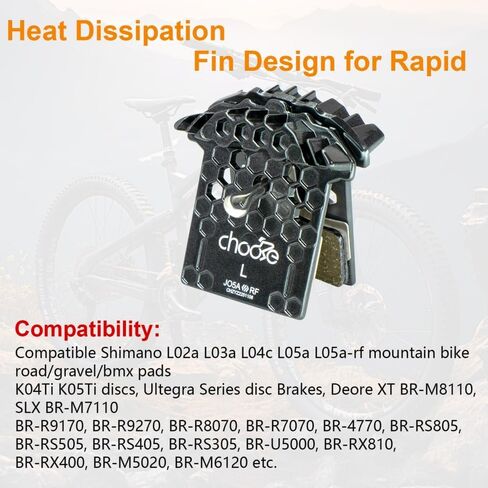 Chooee J05A-RF Bike Brake Pads,2 Pairs Disc Brake Pads for Shimano J04C J05A G05A G04S J02A J03A,Polymetallic Bicycle Brake Pads for Shimano XT XTR SLX Deore Brake Pad in Saudi Arabia