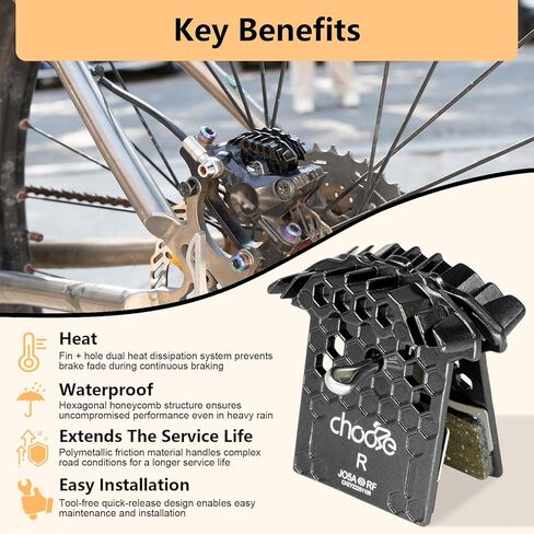Chooee J05A-RF Bike Brake Pads,2 Pairs Disc Brake Pads for Shimano J04C J05A G05A G04S J02A J03A,Polymetallic Bicycle Brake Pads for Shimano XT XTR SLX Deore Brake Pad in Saudi Arabia