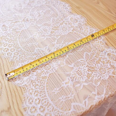 1 Pcs White Lace Table Runner 14 x 120 Inch Vintage Rustic Table Runner for Wedding Bridal Shower Baby Shower Party Decorations Embroidered Boho Lace Table Cloth Runners in Saudi Arabia