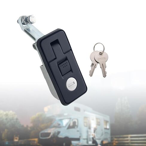 Compression Latch Lock Zinc Alloy Flush Mount Lever with 2 Keys for Truck Marine RV Storage Box Black in Kuwait