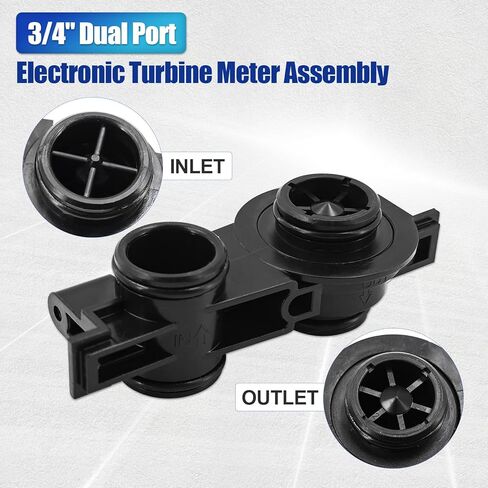 FL60626 3/4" Electronic Turbine Meter Assembly Dual Port Replacement for Fleck 5000SE 5600SE 2510SE 8500SE 9000SXT 9100SXT Water Softeners, w/Clip & Screw & Flow Meter Cable FL60626 60626 in Saudi Arabia