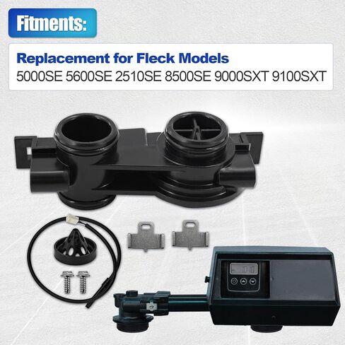 FL60626 3/4" Electronic Turbine Meter Assembly Dual Port Replacement for Fleck 5000SE 5600SE 2510SE 8500SE 9000SXT 9100SXT Water Softeners, w/Clip & Screw & Flow Meter Cable FL60626 60626 in Saudi Arabia