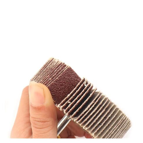 2Pcs 16-80mm Buffing Sandpaper Flap Wheel 60/80/120 Grit Abrasive Grinding Wheel Accessories with 6mm Shank for Drill(20mm,120_2PCS) in Saudi Arabia