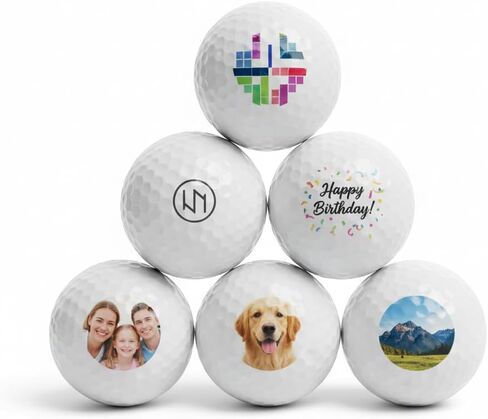 Pack of 6 Personalized Golf Balls, Customized with Picture, Logo, Text, Customized Gift for Golfers, Dads, Boyfriend, Husband, Grandfather, Groomsmen in Saudi Arabia