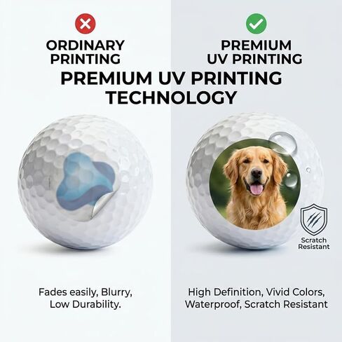 Pack of 6 Personalized Golf Balls, Customized with Picture, Logo, Text, Customized Gift for Golfers, Dads, Boyfriend, Husband, Grandfather, Groomsmen in Saudi Arabia