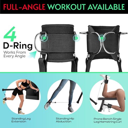 Ankle Strap Compatible with Tonal Machine, Kick Back Ankle Straps for Smart Home Gym, Cable Machine Attachment with Multi-Angle Adjustment, Extra Strap for Foot Support, Heavy-Duty in Kuwait