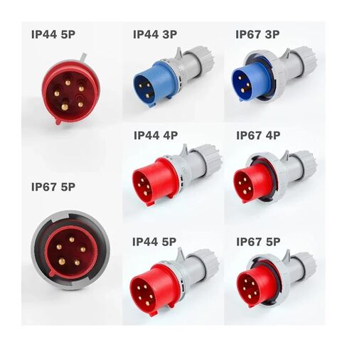 5/10PCS Industrial Plug Socket 16A/32A 220V/380V IP44/67 Waterproof 3/4/5PIN Male Female(10 PCS IP44-4P) in Saudi Arabia