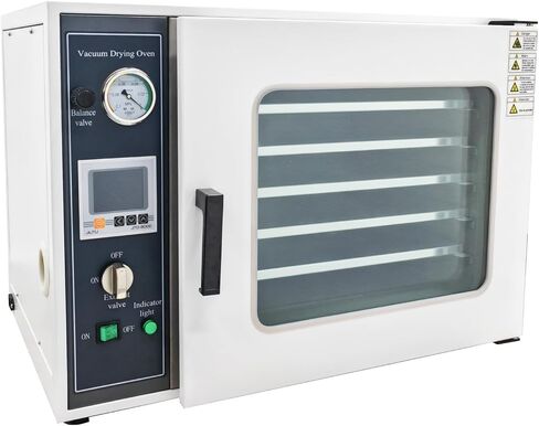 فرن تجفيف الفراغ الرقمي 1.9 قدم مكعب للتحكم في درجة الحرارة فرن معالجة حرارية لتجفيف المختبر الصناعي مع 5 طبقات، 110 فولت، 1400 وات in Kuwait