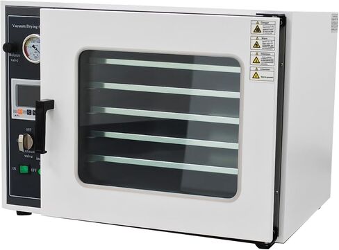 فرن تجفيف الفراغ الرقمي 1.9 قدم مكعب للتحكم في درجة الحرارة فرن معالجة حرارية لتجفيف المختبر الصناعي مع 5 طبقات، 110 فولت، 1400 وات in Kuwait