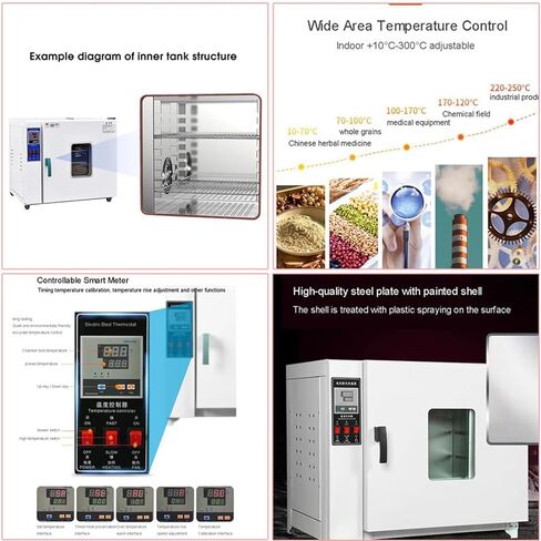Constant Temperature Drying Oven for Lab & Industrial Use, Digital Display Forced Air Convection Oven, Thermostatic Incubator, Precise Temperature Control, Ideal for Experiments in Kuwait