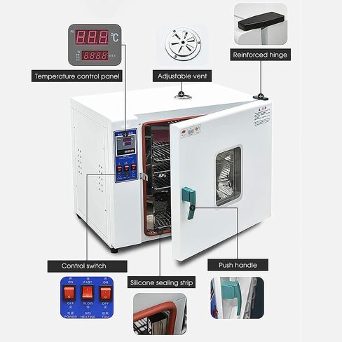 Constant Temperature Drying Oven for Lab & Industrial Use, Digital Display Forced Air Convection Oven, Thermostatic Incubator, Precise Temperature Control, Ideal for Experiments in Kuwait