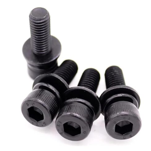12 Black Grade .9 Steel Allen Hexagon Hex Socket Cap Head SEM Screw Flat Washer Spring Gasket Assemble Bolt(40mm,5pcs M8) in Saudi Arabia