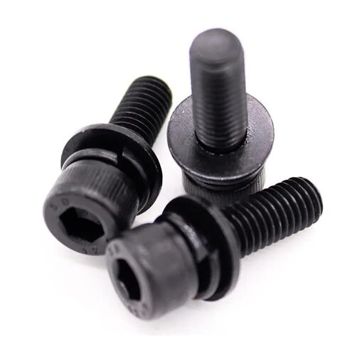 12 Black Grade .9 Steel Allen Hexagon Hex Socket Cap Head SEM Screw Flat Washer Spring Gasket Assemble Bolt(40mm,5pcs M8) in Saudi Arabia
