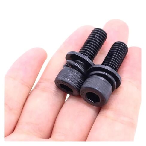 12 Black Grade .9 Steel Allen Hexagon Hex Socket Cap Head SEM Screw Flat Washer Spring Gasket Assemble Bolt(40mm,5pcs M8) in Saudi Arabia