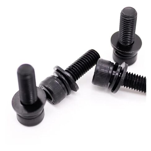 12 Black Grade .9 Steel Allen Hexagon Hex Socket Cap Head SEM Screw Flat Washer Spring Gasket Assemble Bolt(40mm,5pcs M8) in Saudi Arabia