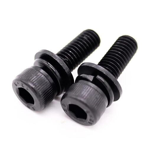 12 Black Grade .9 Steel Allen Hexagon Hex Socket Cap Head SEM Screw Flat Washer Spring Gasket Assemble Bolt(40mm,5pcs M8) in Saudi Arabia