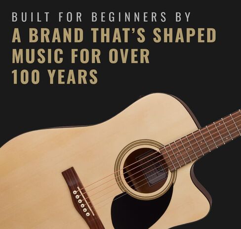 Gretsch Prelude D100CE Dreadnought Cutaway Acoustic/Electric Guitar, Beginner Guitar, Natural/Black in Saudi Arabia