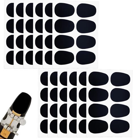 96 قطعة من وسادات الساكسفون بسمك 0.8 مم ووسادة لسان الكلارينيت، لاصق قوي من المطاط على شكل بيضاوي، مناسب للموسيقيين المبتدئين - أسود in Kuwait