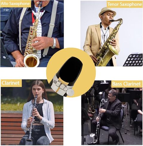 96 قطعة من وسادات الساكسفون بسمك 0.8 مم ووسادة لسان الكلارينيت، لاصق قوي من المطاط على شكل بيضاوي، مناسب للموسيقيين المبتدئين - أسود in Kuwait