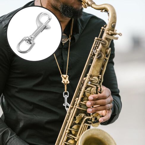 Swivel Snap Hook for Sax Neck Strap Replacement Lightweight Compact Clip for Alto Tenor Saxophone Easy Attachment Durable Connector for Saxophone Harness and Leashes in Kuwait