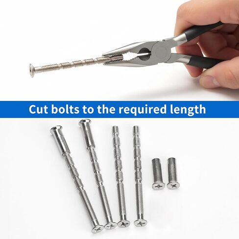 20 مجموعة من براغي مقابض الخزانة، M4x60mm طول قابل للتعديل، استبدال مسامير مقبض الباب الطويل، برغي توصيل مسمار مقبض الباب والأكمام لأقفال الأبواب، ومشابك المقابض in Kuwait