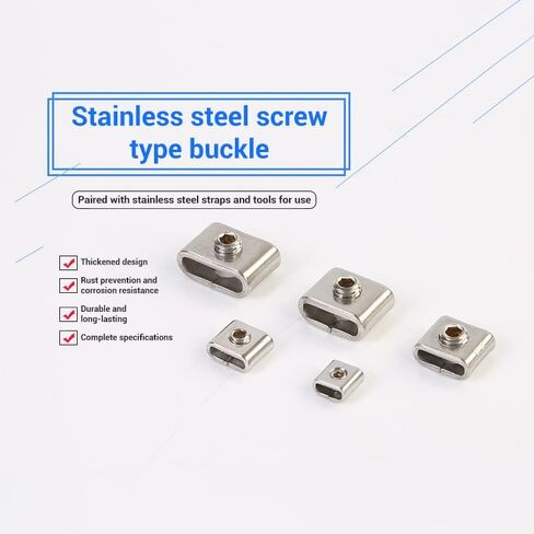 Y H M 50 قطعة مشبك برغي ربط 3/8 في العرض 304 مشبك أذن من الفولاذ المقاوم للصدأ لتغليف الربط in Kuwait