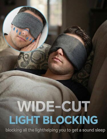 Sleep Mask for Women Men,Soft Zero Pressure Modal Material Eye Mask for Sleeping Blindfold,Blackout Full Eye Covers with Adjustable Velcro Strap for Side Sleeper Night Sleeping, Travel Essentials in Kuwait