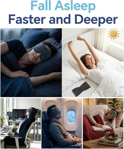 Sleep Mask for Women Men,Soft Zero Pressure Modal Material Eye Mask for Sleeping Blindfold,Blackout Full Eye Covers with Adjustable Velcro Strap for Side Sleeper Night Sleeping, Travel Essentials in Kuwait