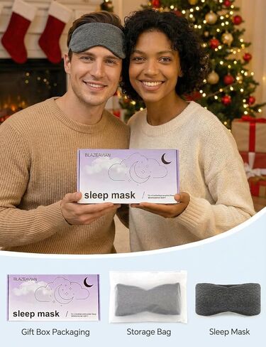 Sleep Mask for Women Men,Soft Zero Pressure Modal Material Eye Mask for Sleeping Blindfold,Blackout Full Eye Covers with Adjustable Velcro Strap for Side Sleeper Night Sleeping, Travel Essentials in Kuwait