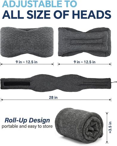 Sleep Mask for Women Men,Soft Zero Pressure Modal Material Eye Mask for Sleeping Blindfold,Blackout Full Eye Covers with Adjustable Velcro Strap for Side Sleeper Night Sleeping, Travel Essentials in Kuwait