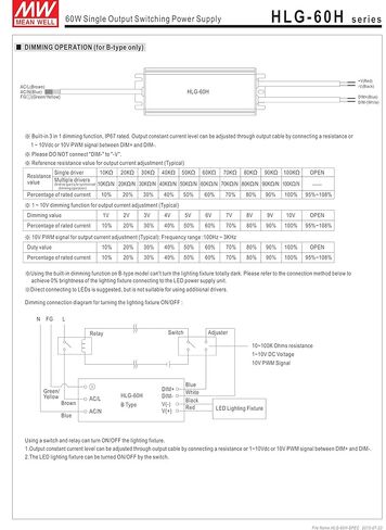 MEAN WELL HLG-60H-24B Class 2 Enclosed Switching Power Supply, 3 in 1 Dimming, 24 Volt, 2500 mA, 60 Watt in Saudi Arabia