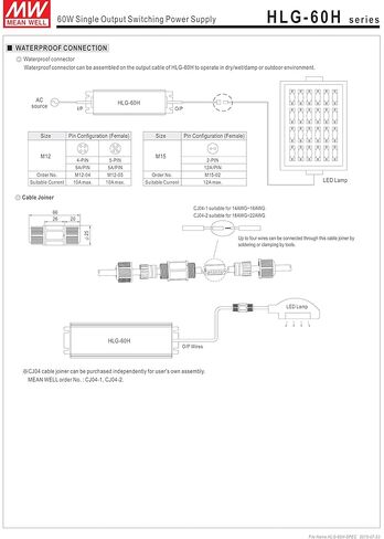 MEAN WELL HLG-60H-24B Class 2 Enclosed Switching Power Supply, 3 in 1 Dimming, 24 Volt, 2500 mA, 60 Watt in Saudi Arabia