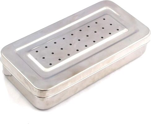 OdontoMed2011 25x12x5 cm Instruments Box Perforated Stainless Steel Holloware Tray Box in Saudi Arabia