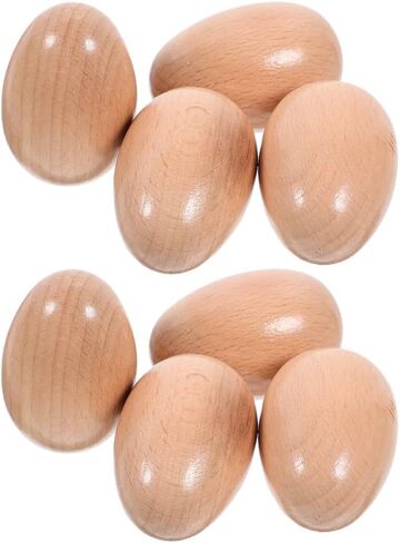 Milisten 8pcs Wooden Egg Shakers Sand Eggs Orff Percussion Musical Rattle Early Education Percussion Instrument Music Instrument Wood Rhythm Shaker Maracas for Classroom and Outdoor Play in Saudi Arabia